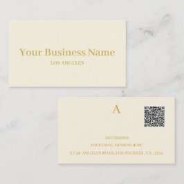 Tarjeta De Visita Simple Mínimo QR Code Cream Professional