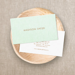 Tarjeta De Visita Simple Mint Green Profesional