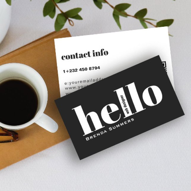 Tarjeta De Visita Simple Modern Black & White Background  (Subido por el creador)