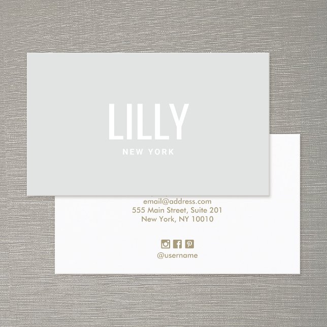 Tarjeta De Visita Simple Modern Light Gray Professional (Subido por el creador)