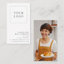Tarjeta De Visita Simple Modern Minimal Vertical Logo Photo