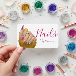 Tarjeta De Visita Simple Modern Nail Technician Salon Use