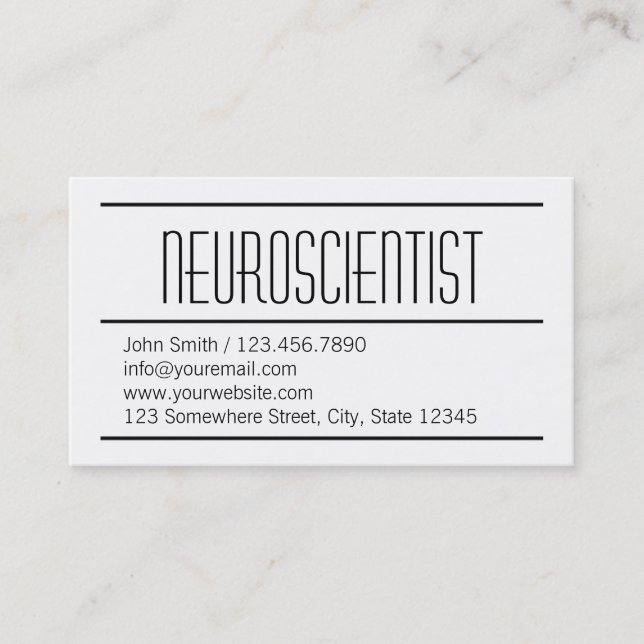 Tarjeta de visita simple moderna de la neurología (Anverso)