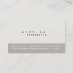 Tarjeta De Visita Simple moderno beige llano profesional elegante