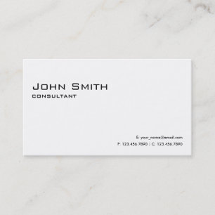 Tarjeta De Visita Simple moderno elegante blanco llano profesional