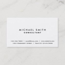 Tarjeta De Visita Simple moderno elegante llano profesional blanco