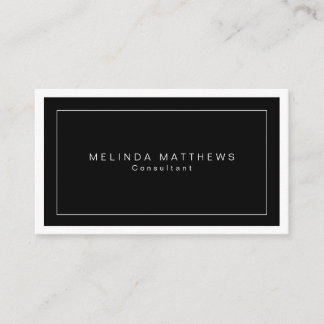 Tarjeta De Visita Simple moderno elegante profesional de lujo negro