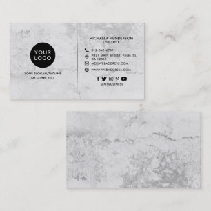 Tarjeta De Visita Simple Moderno Gris Concreto/Cemento
