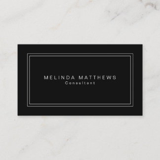 Tarjeta De Visita Simple moderno llano elegante profesional negro