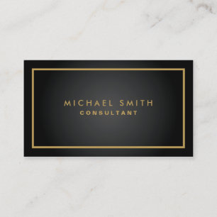 Tarjeta De Visita Simple moderno llano negro elegante profesional