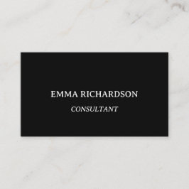 Tarjeta De Visita Simple Moderno Minimalista Profesional negro