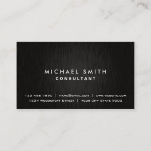 Tarjeta De Visita Simple moderno negro elegante llano profesional
