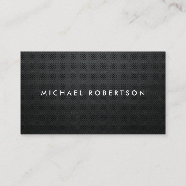 Tarjeta De Visita Simple moderno negro elegante llano profesional (Anverso)