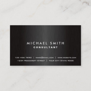 Tarjeta De Visita Simple moderno negro llano elegante profesional