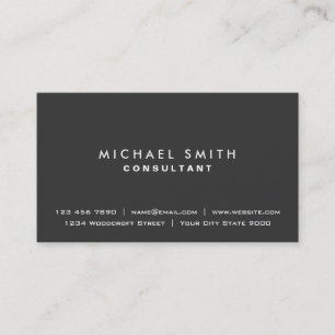 Tarjeta De Visita Simple moderno negro profesional elegante llano