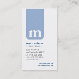 Tarjeta De Visita Simple Monograma Designer Business Card (lilac)