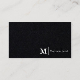 Tarjeta De Visita Simple Monograma Negro Premium   Negocios 