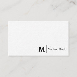 Tarjeta De Visita Simple Monograma Premium Grueso de Negocios 