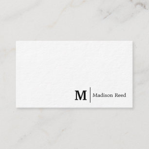 Tarjeta De Visita Simple Monograma Premium Grueso de Negocios