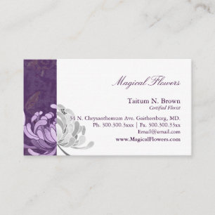 Tarjeta De Visita Simple Monotone Flower Personal