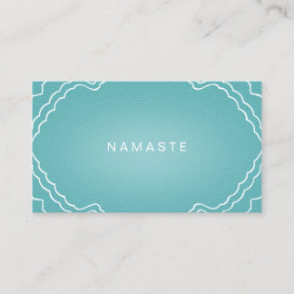Tarjeta De Visita Simple Namaste profesora de yoga Aqua Verde azulad
