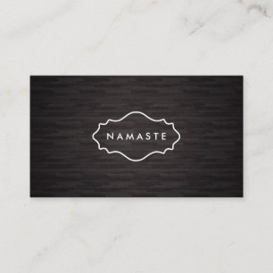 Tarjeta De Visita Simple Namaste Yoga Dark Wood Business Card