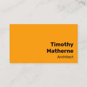 Tarjeta De Visita Simple Naranja Brillante Negrita Moderno Vibrante