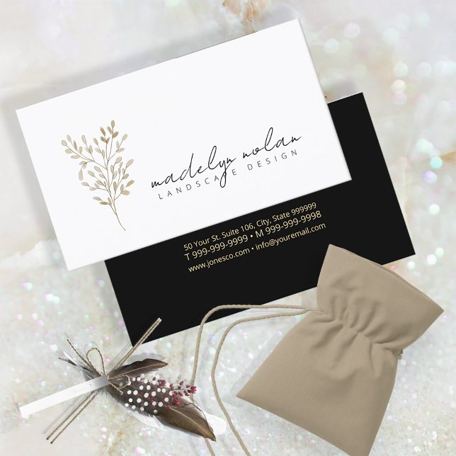 Tarjeta De Visita Simple Nature deja caligrafía ID934 (Subido por el creador)