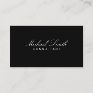 Tarjeta De Visita Simple negro llano moderno elegante profesional