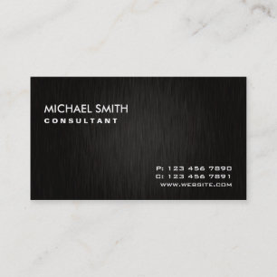 Tarjeta De Visita Simple negro moderno llano elegante profesional