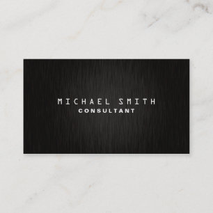 Tarjeta De Visita Simple negro moderno llano elegante profesional