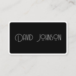 Tarjeta De Visita Simple Negro y Blanco