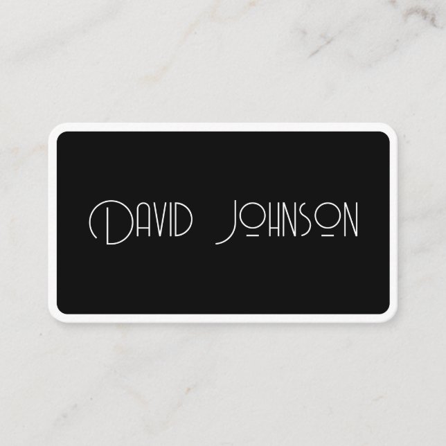 Tarjeta De Visita Simple Negro y Blanco (Anverso)