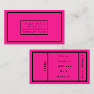 Tarjeta De Visita Simple Neon Moderno Fluorescente Rosa