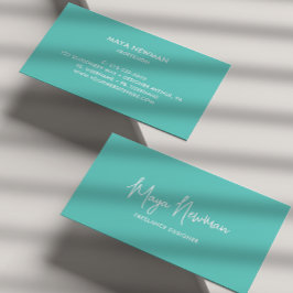 TARJETA DE VISITA SIMPLE NOMBRE DE FIRMA AZUL VERDE AZULADO PROFESIO