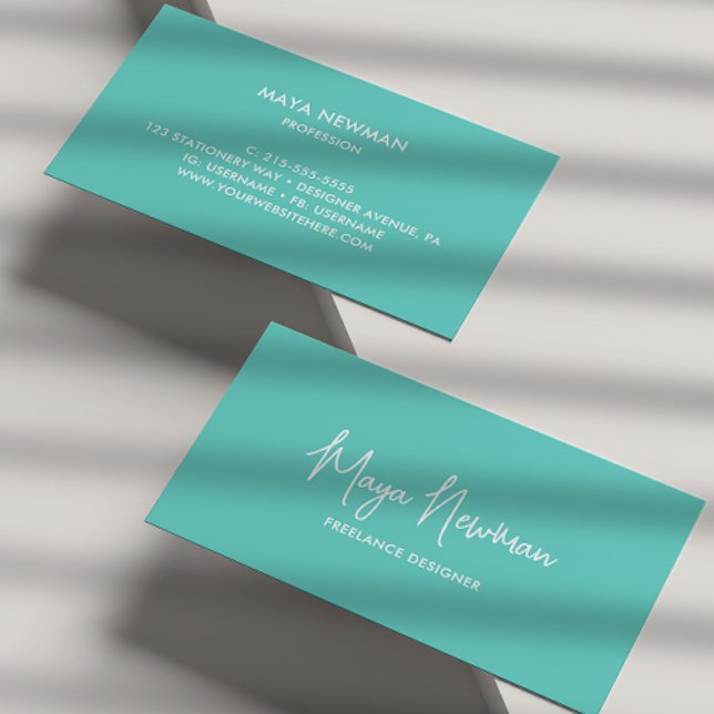 TARJETA DE VISITA SIMPLE NOMBRE DE FIRMA AZUL VERDE AZULADO PROFESIO (Subido por el creador)
