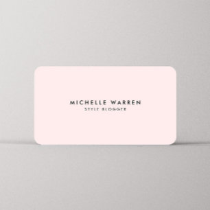 Tarjeta de visita simple para bloguero rosa
