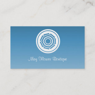 Tarjeta de visita simple para flores retro, azul