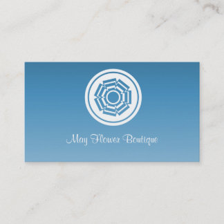 Tarjeta de visita simple para flores retro, azul