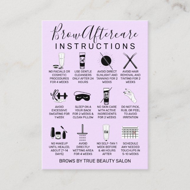 Tarjeta De Visita Simple Pastel Púrpura Brotes de Púrpura Icono de A (Anverso)