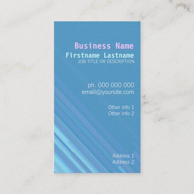 Tarjeta de visita simple Pasteli Blue (Anverso)