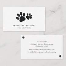 Simple Paw Print Dog Groomer Business Card