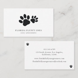 Tarjeta De Visita Simple Paw Print Dog Groomer Business Card