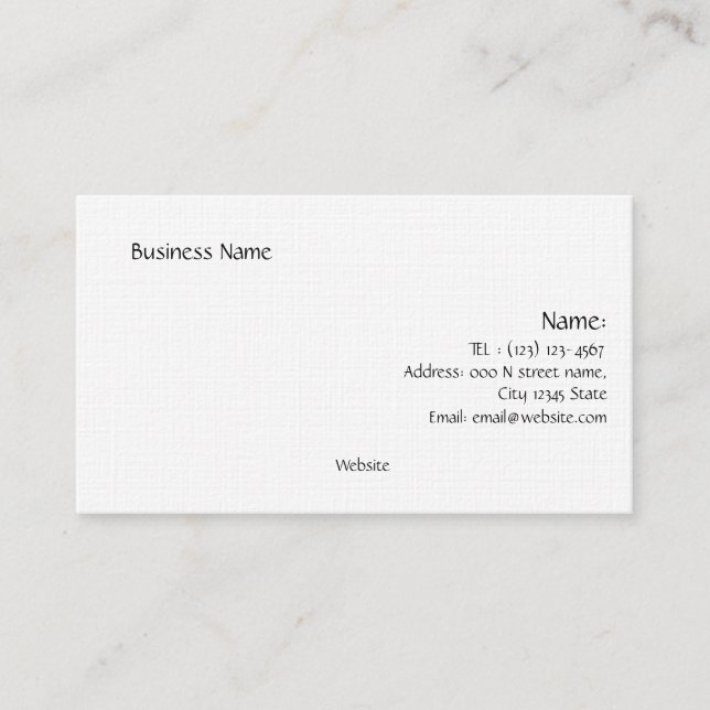 TARJETA DE VISITA SIMPLE PERSONALIZADA (Anverso)