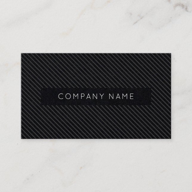 Tarjeta de visita simple Pinstripe negra (Anverso)
