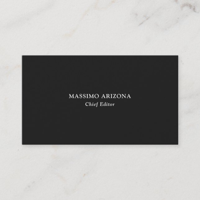 Tarjeta De Visita Simple Plano Moderno Gris Original Premium Perla (Anverso)