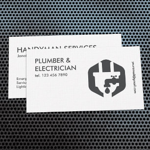 Tarjeta De Visita Simple plomero y electricidad
