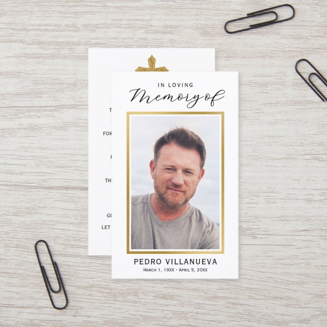 Tarjeta De Visita Simple Prayer Photo Sympathy Cards (Anverso/Reverso In Situ)