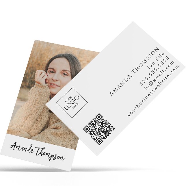 Tarjeta De Visita Simple profesión moderna Foto comercial Código QR (Subido por el creador)