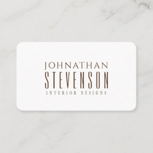 Tarjeta De Visita Simple profesional Blanco y marrón